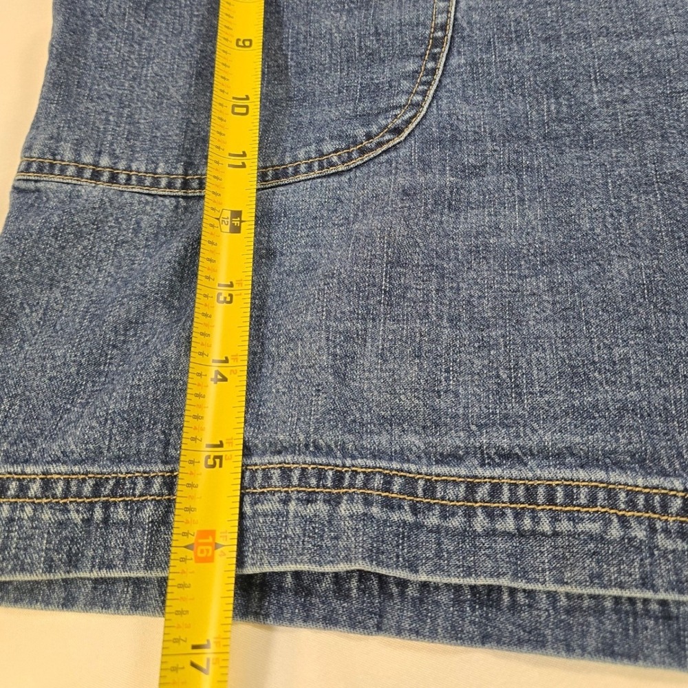 Cherokee Brand Womens Denim Shorts Blue Elastic Waist Drawstring Size 16 Cotton - Picture 7 of 9